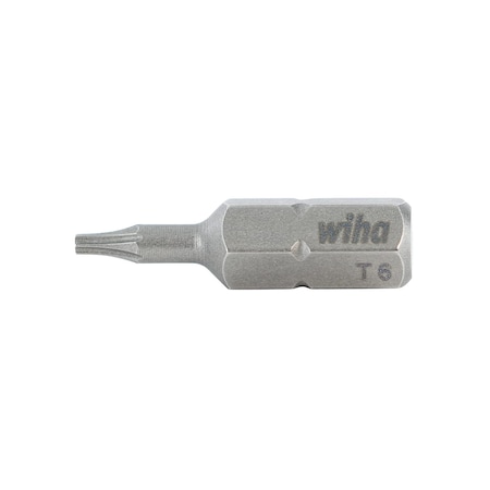 Wiha Torx Insert Bits, 1/4-Inch Hex Drive T6 by 25 mm, 10PK 71506